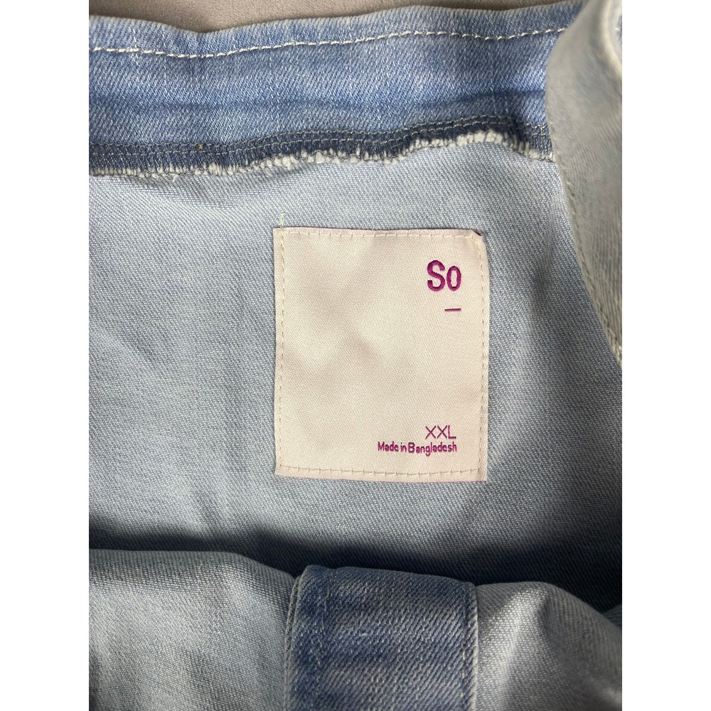 SO Light Blue Denim Button-Front Mini Dress with Tie Belt - Picture 5 of 6